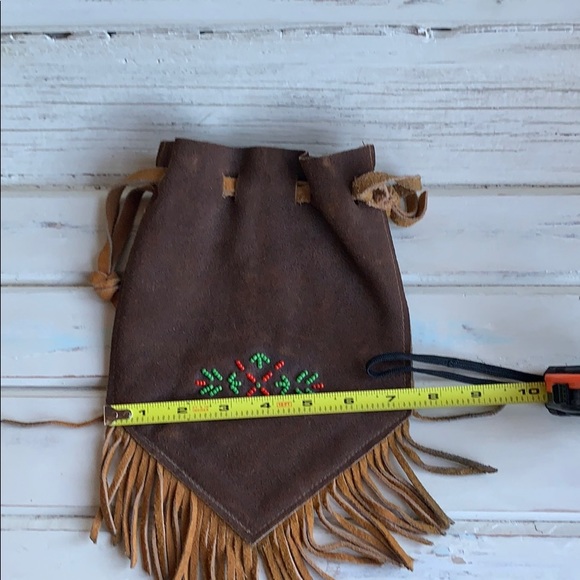 Handmade and Beaded Fringed Pouch - Picture 5 of 7